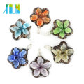 Regalo de la madre de alta calidad collar único Bauhania flor arte plano colgantes de cristal de murano 12pcs / box, MC0083